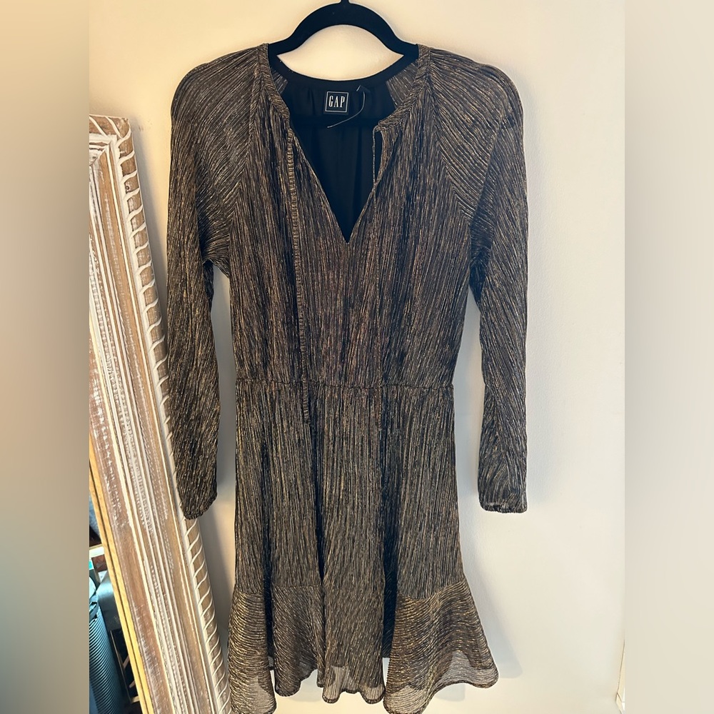 Gap Black and Gold Sparkly Dress